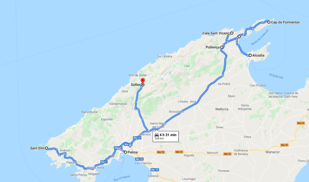 mallorca road trip map